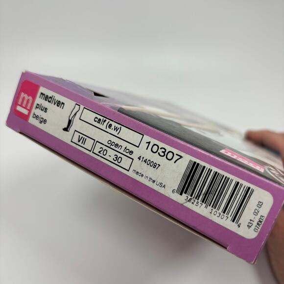 Mediven Plus Compression Stockings 20-30 mmHg Sz VII Open Toe Calf Beige Medical - Picture 4 of 9